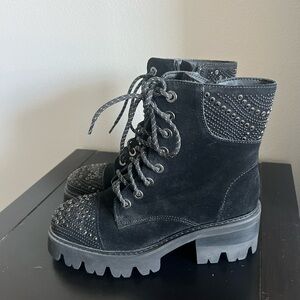 Vince Camuto Studded Black Combat Boots